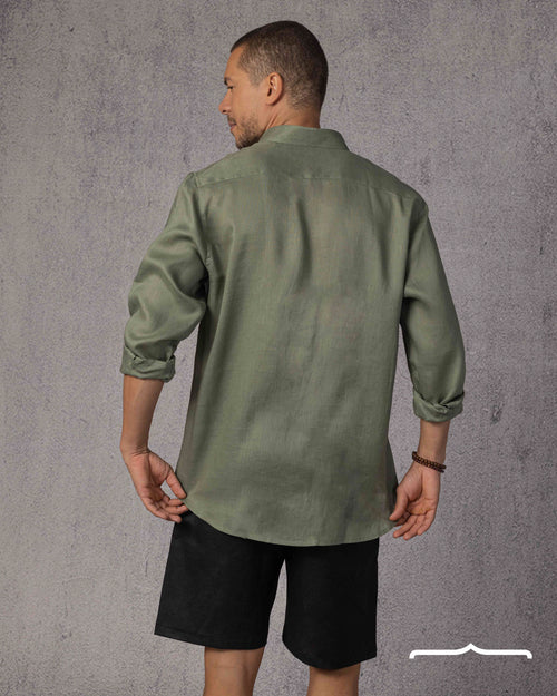 Classic Linen Shirt Volume 3 in Olive