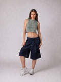 Washed Basic Crop top Mint Green