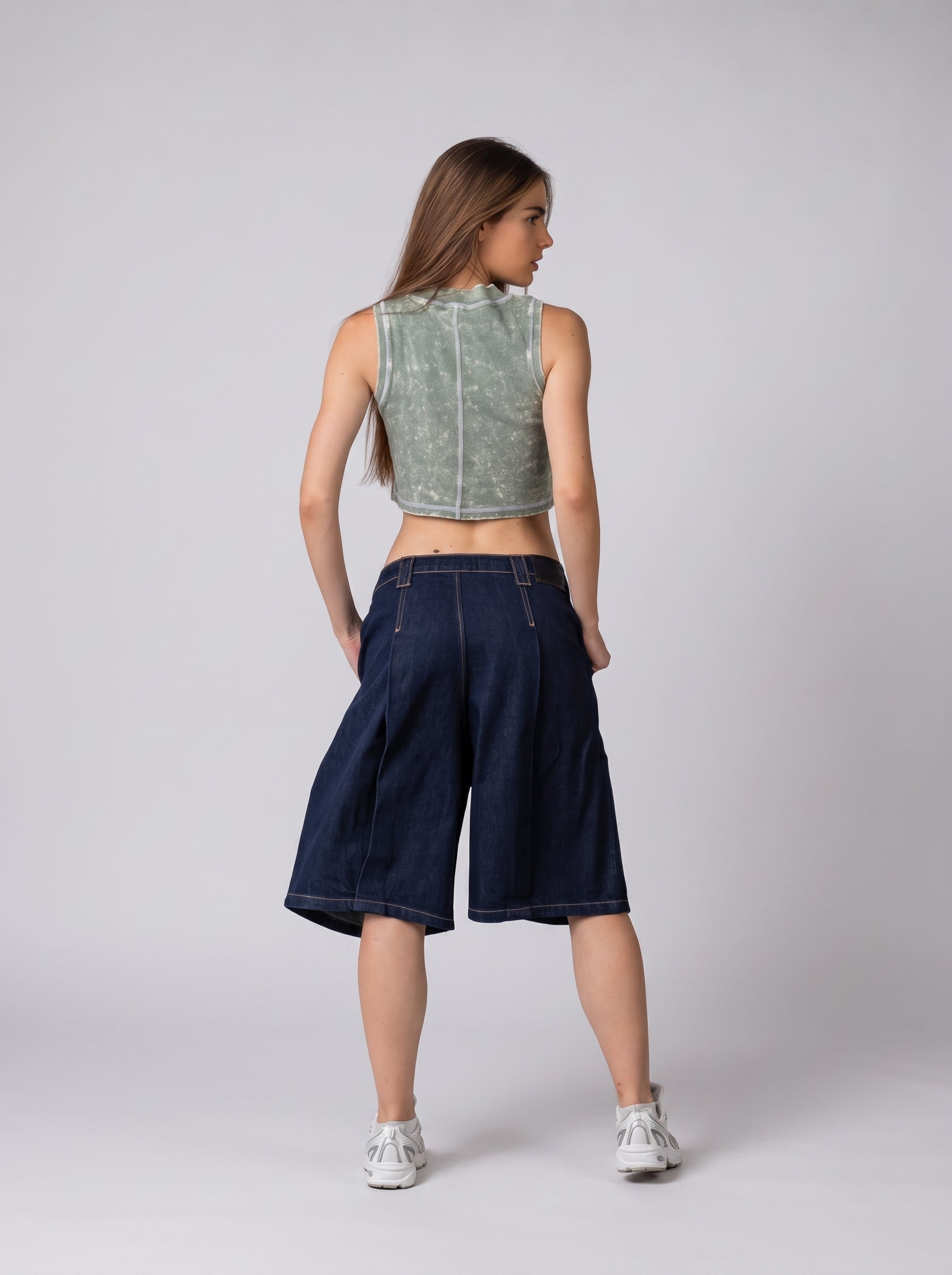 Washed Basic Crop top Mint Green