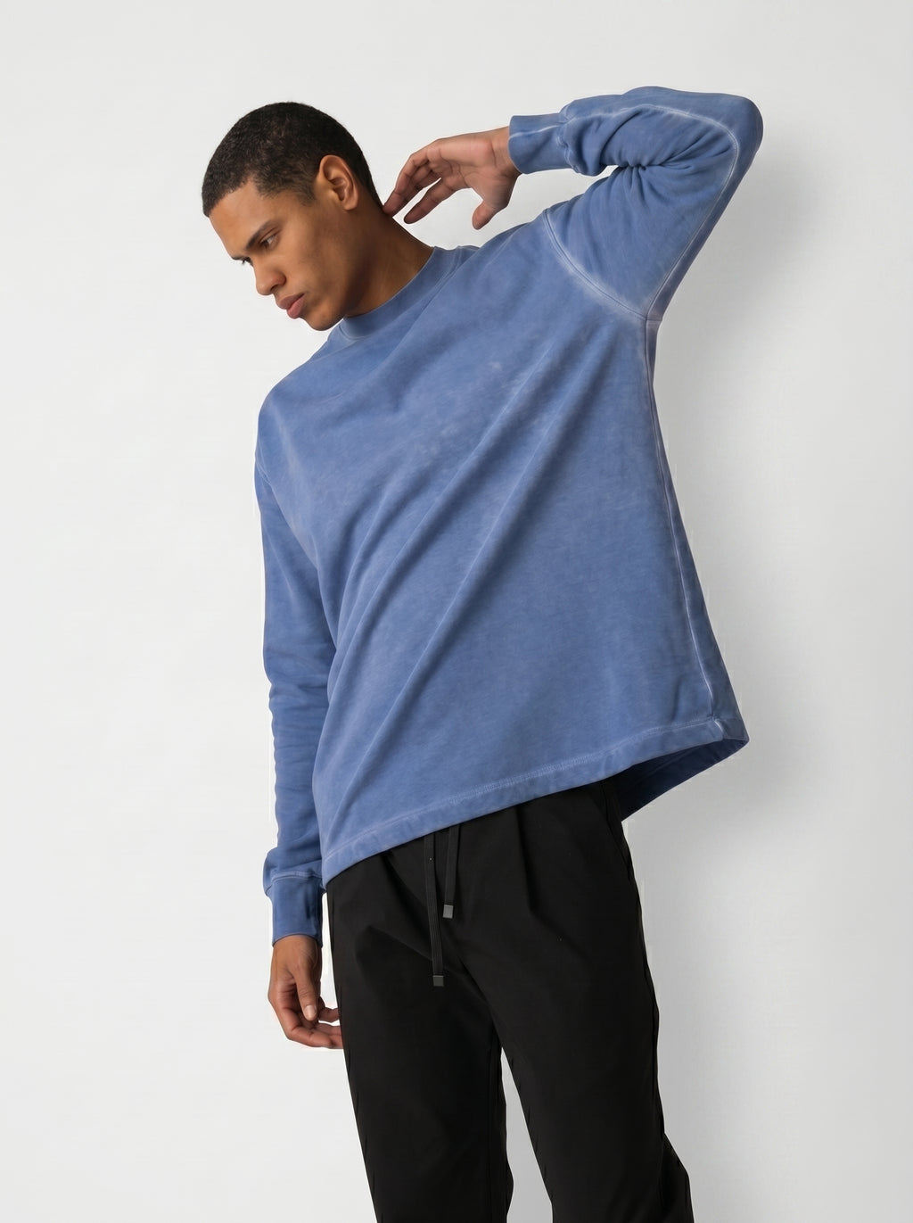 Washed sweatshirt in Baby blue