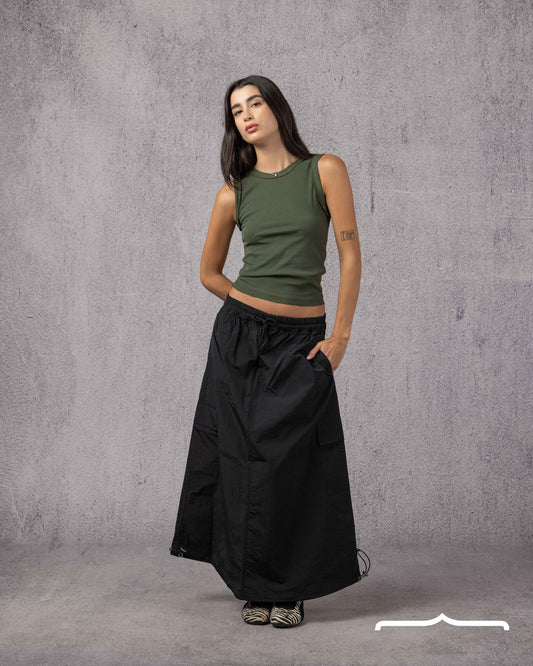 Cargo Adjustable Skirt Black