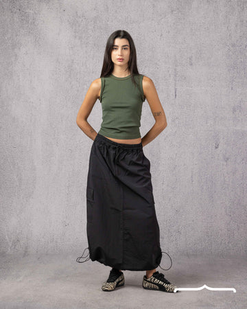 Cargo Adjustable Skirt Black