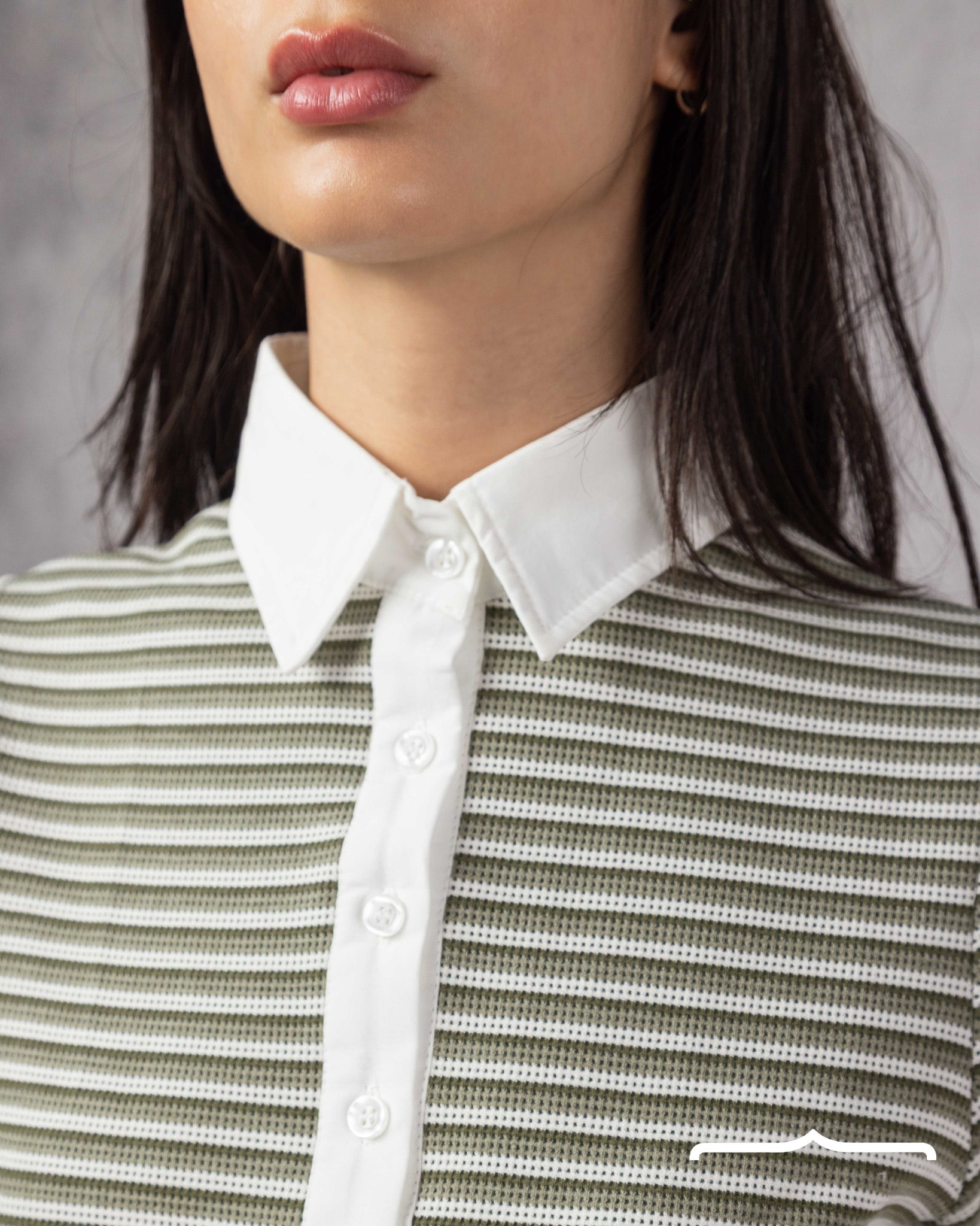 City Stripe Polo in Light Olive