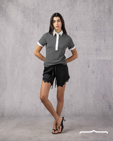 City Stripe Polo in Grey
