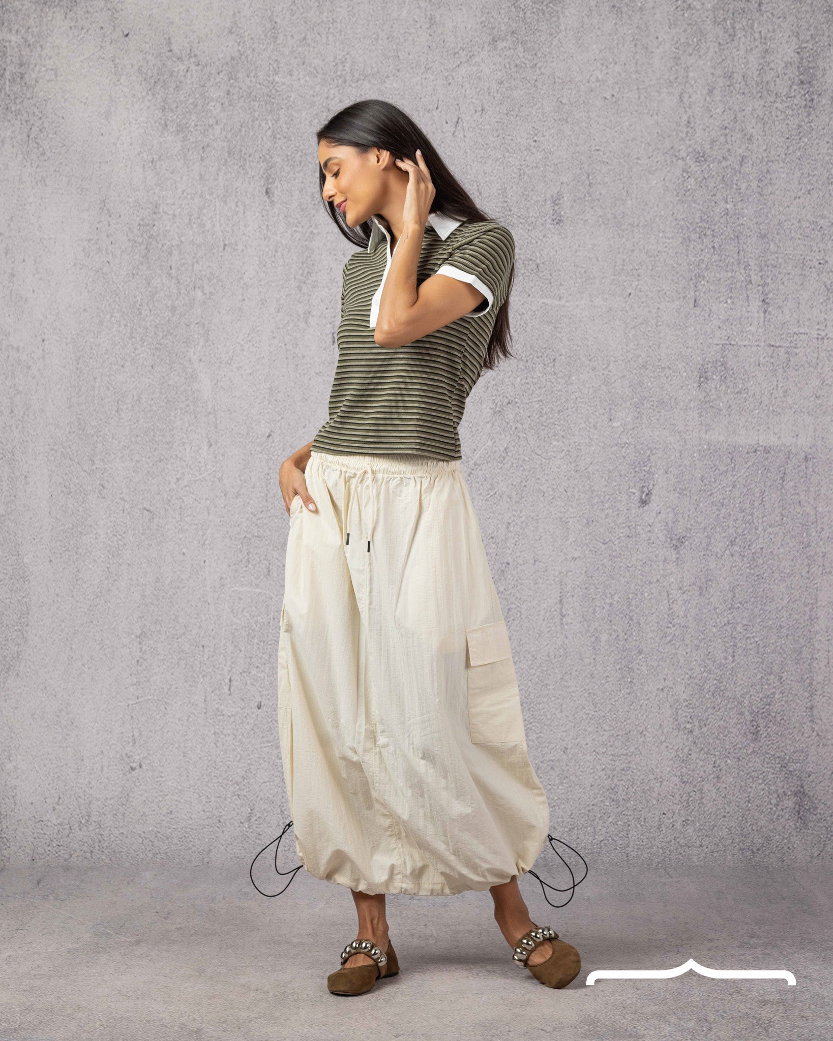Cargo Adjustable Skirt Cream