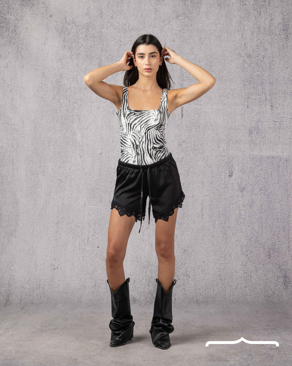 Wild Denim Zebra Bodysuit