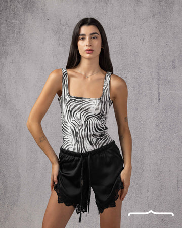 Wild Denim Zebra Bodysuit
