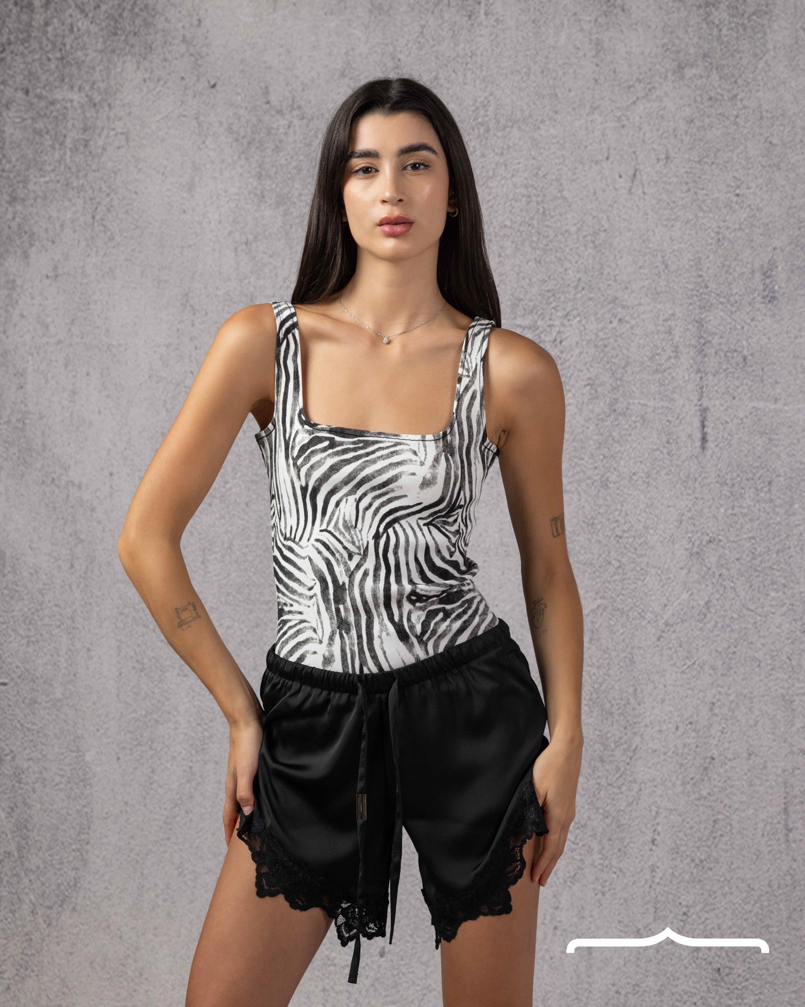 Wild Denim Zebra Bodysuit