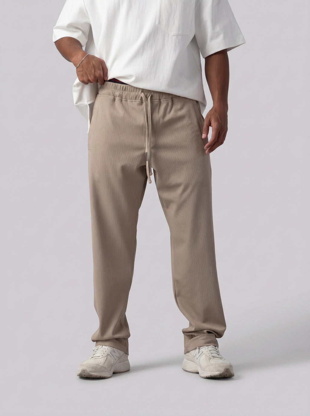 Textured Sweatpants Volume 2 in Beige