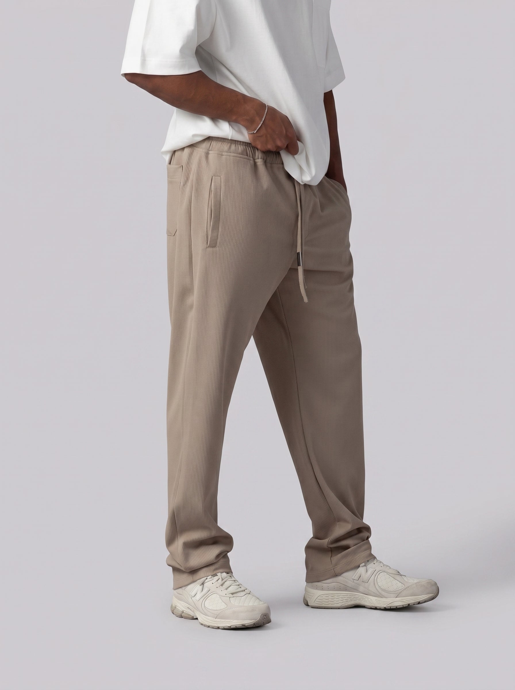 Textured Sweatpants Volume 2 in Beige