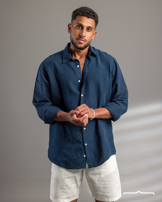 Linen shirt  in Navy Blue