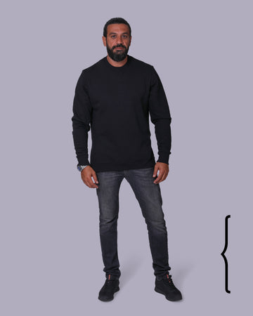 Side-Zipper Sweatshirt in Black