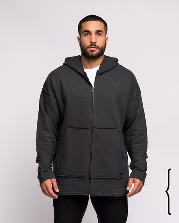 Raw Edge oversize jacket in Grey