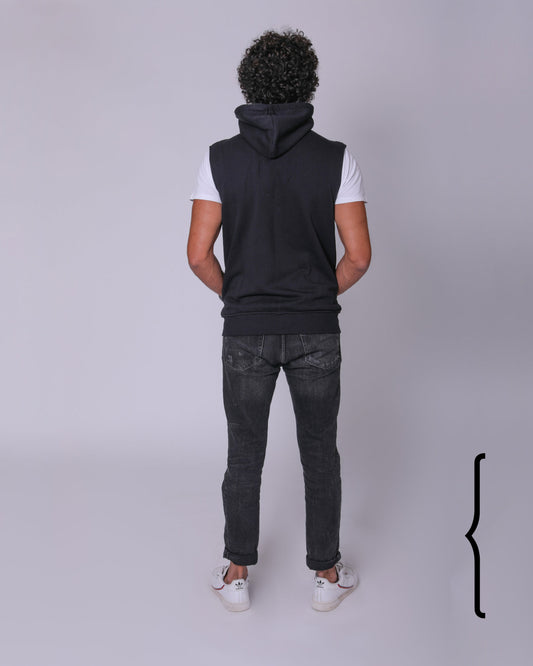 Zip-up Vest in Black